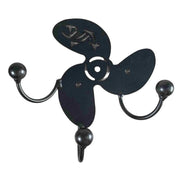 Metal art boat propeller with 3 hooks.
